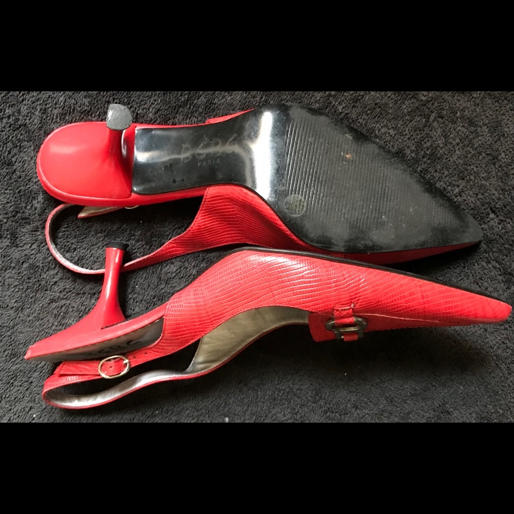 BCBG Paris Slingback Leather Pointed Toe Heels